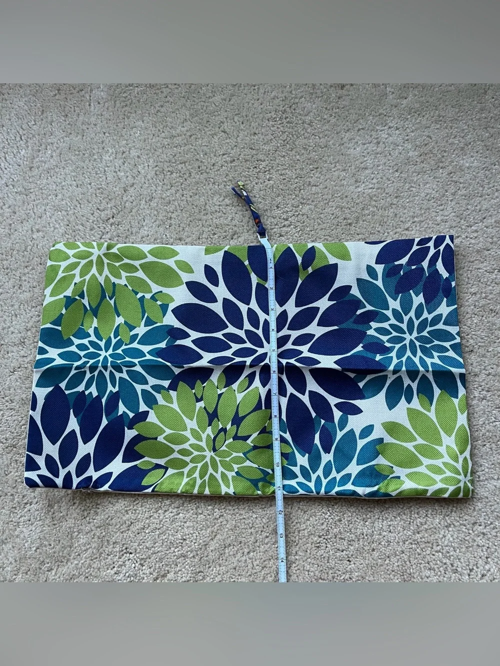 NEW Set of 2 Blue Green Flowers Pillow Covers (2) - 12”x20” - No Pillow Insert
